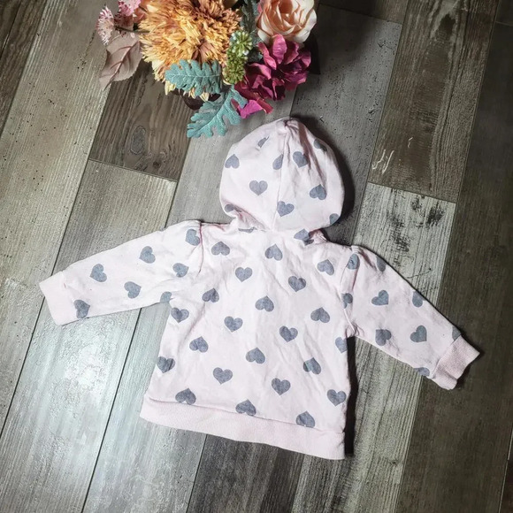Calvin Klein Baby Girl Pink and Gray Heart Jacket Size 3-6M - Picture 9 of 11